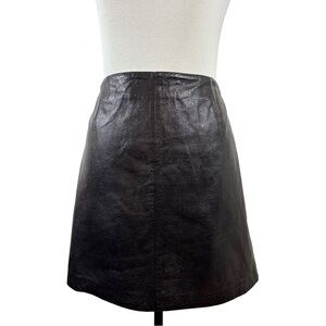 Siena Studio Black Embossed Leather Mini Skirt | Size 6